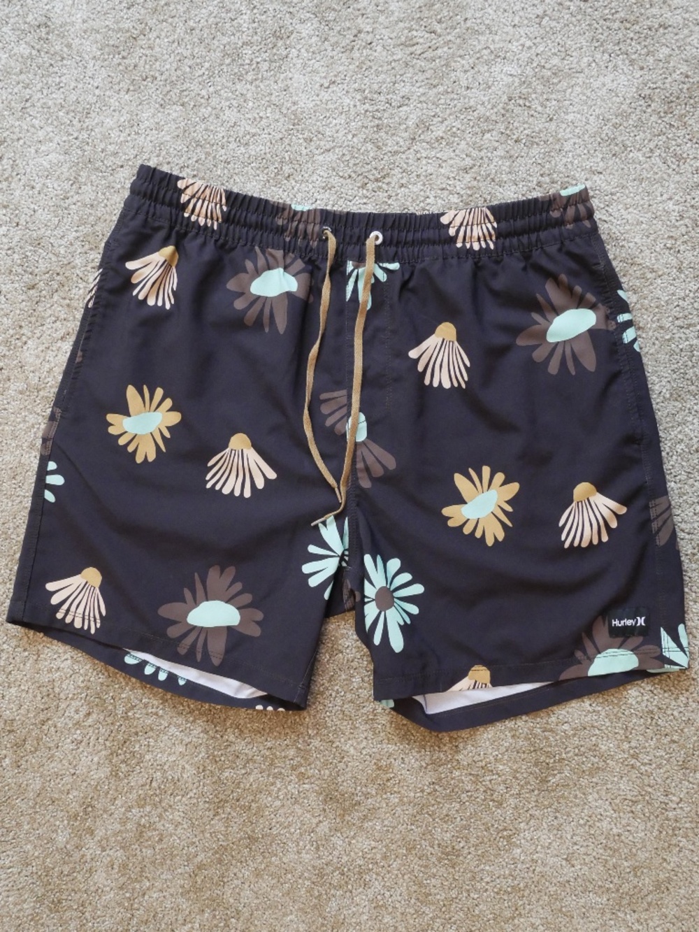 Hurley Mens Floral Casual Stretch Shorts~